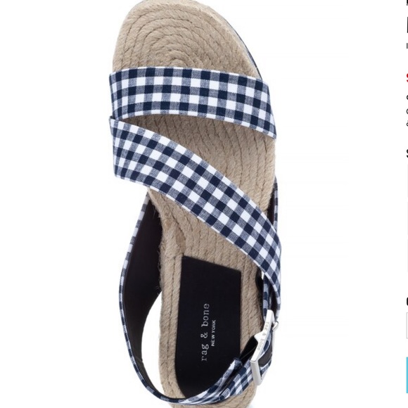 MEGAN SANDAL NAVY GINGHAM - Picture 3 of 8